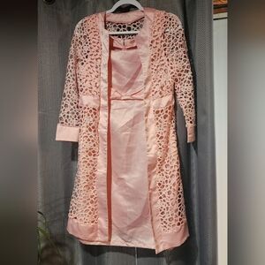 Elegant Pink Lace Women's Coat